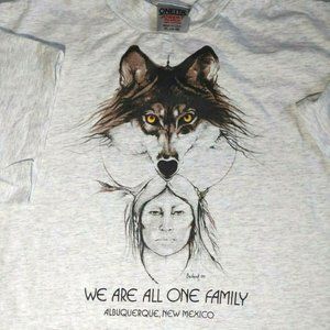 1989 Buchfink Native American Wolf T-shirt Men XL